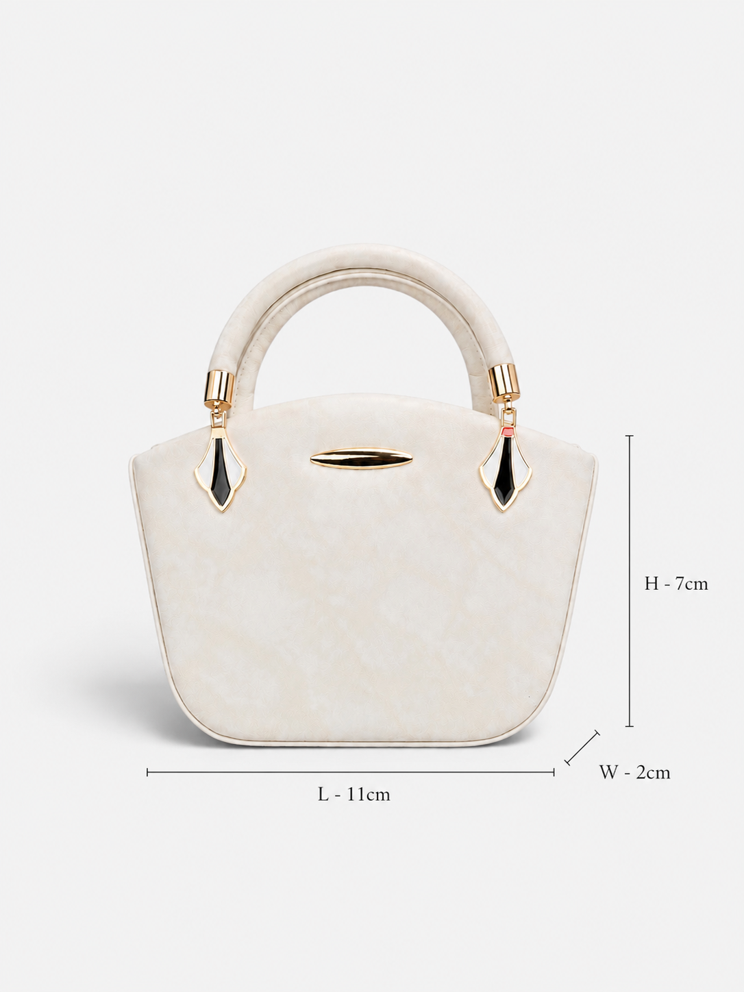 VL Ivoria Premium Sculpted Top-Handle Handbag