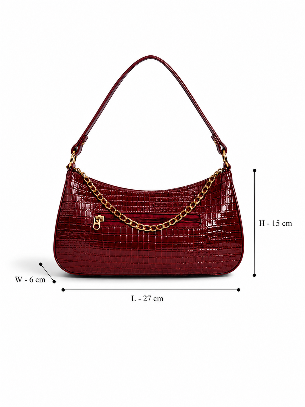 VL Morlet Premium Croc-Embossed Shoulder Bag