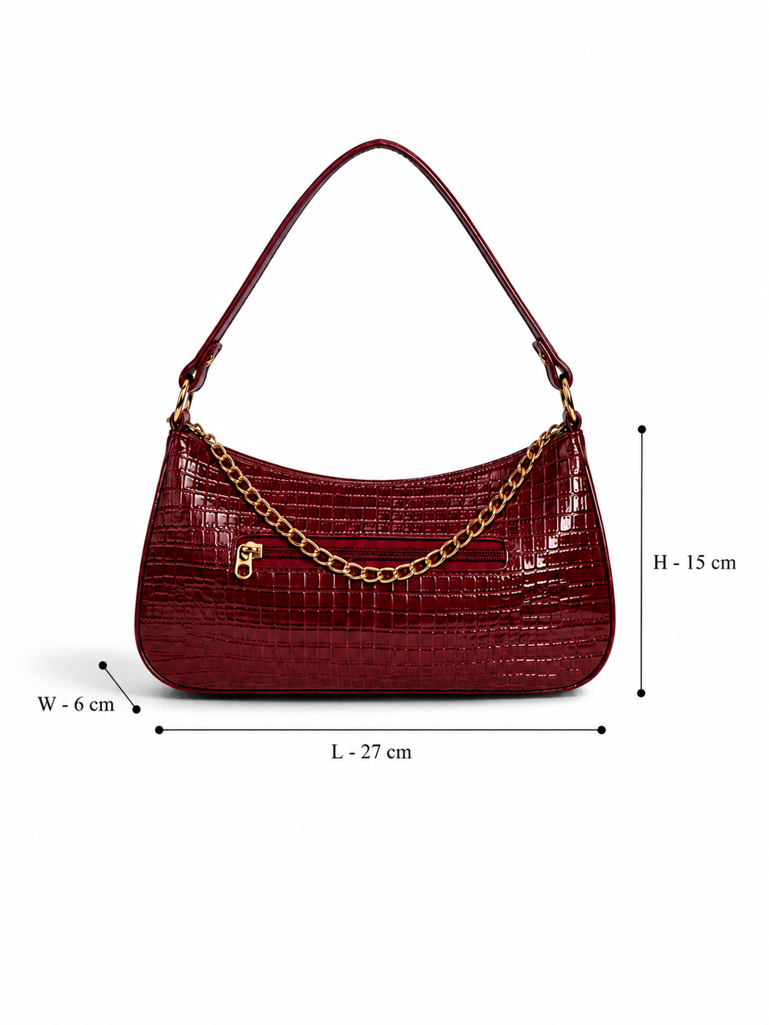 VL Morlet Premium Croc-Embossed Shoulder Bag