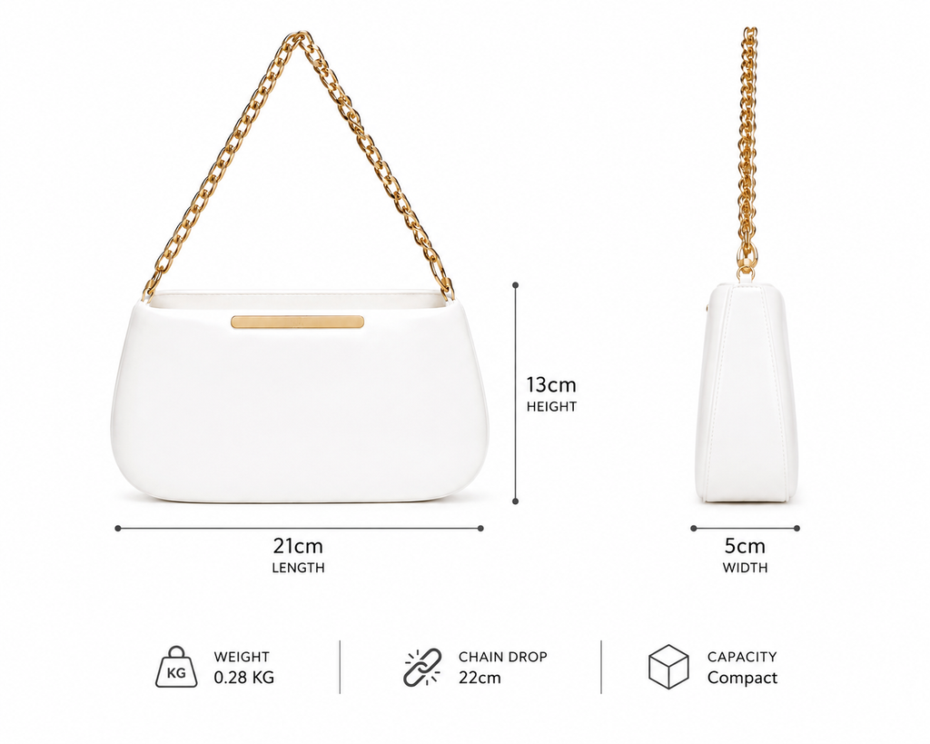 VL Blanc Premium Minimalist Chain Shoulder Bag