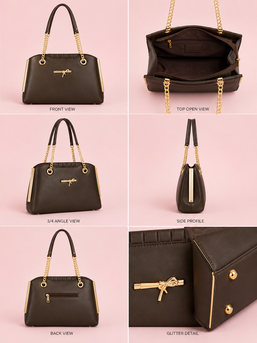 VL Aurevon Luxury Shoulder Bag | Premium Taupe Tote with Gold Hardware Accent