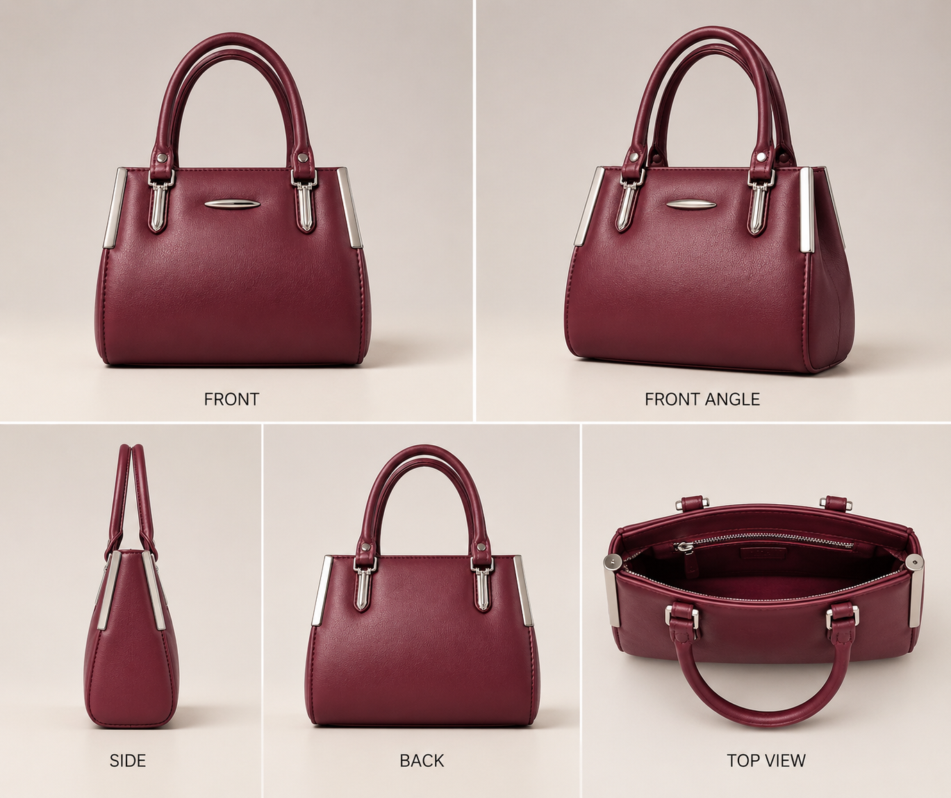 VL Carmine Luxe Luxury Satchel Bag | Premium Maroon Top-Handle Handbag