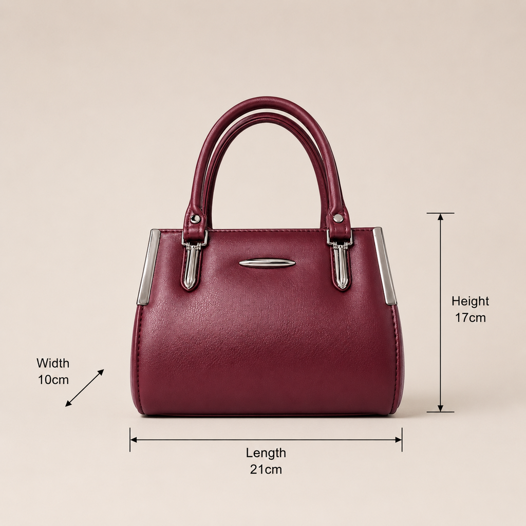 VL Carmine Luxe Luxury Satchel Bag | Premium Maroon Top-Handle Handbag