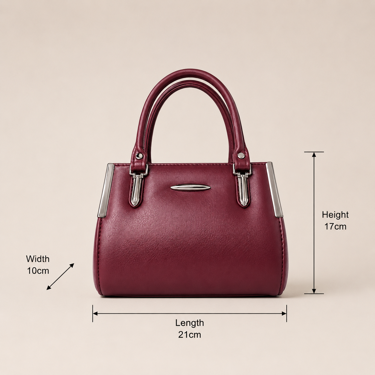 VL Carmine Luxe Luxury Satchel Bag | Premium Maroon Top-Handle Handbag