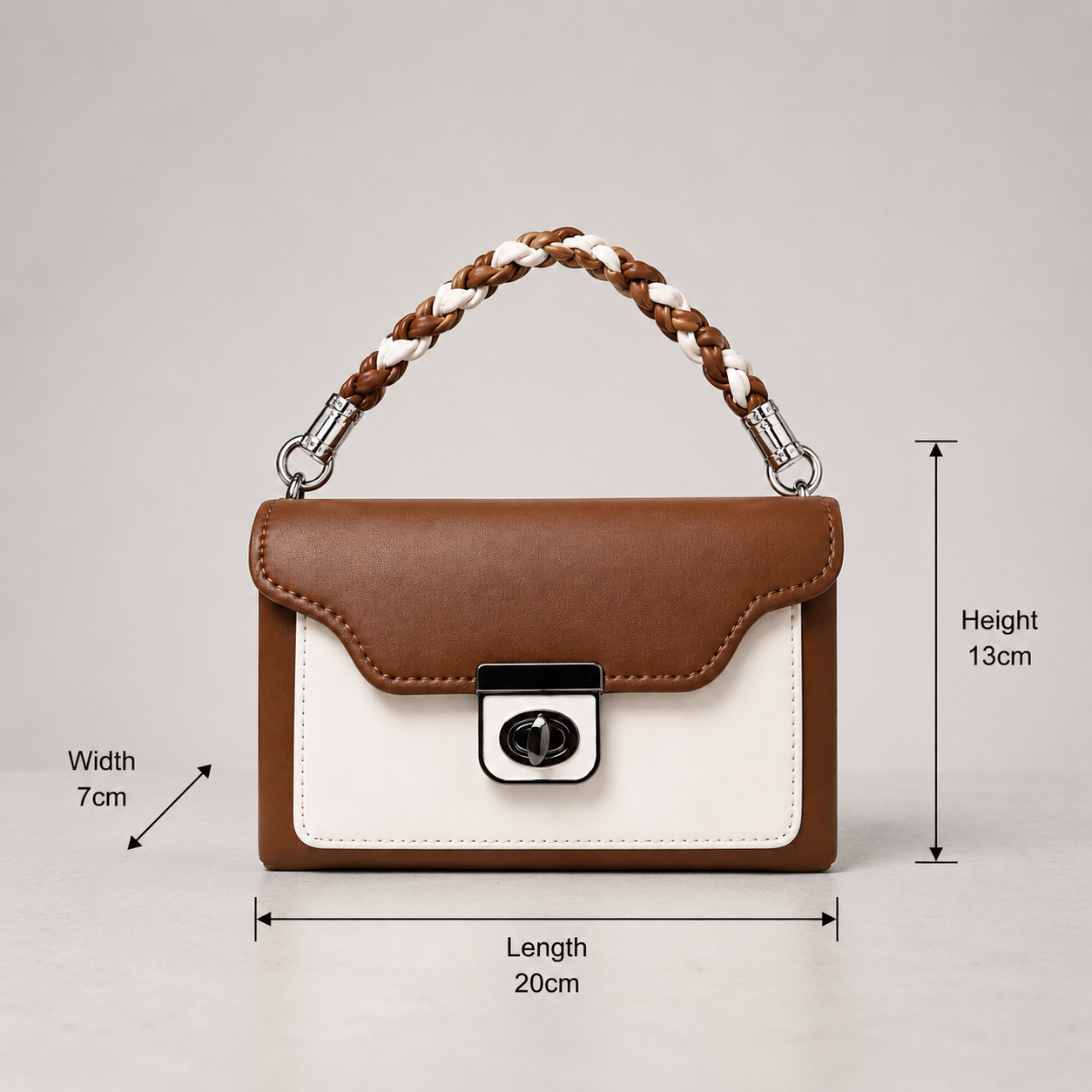 VL Mocha Muse Luxury Crossbody Bag | Premium Braided Handle Handbag