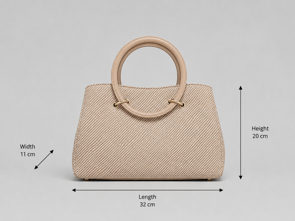 VL Riviera Luxury Woven Handbag | Premium Beige Top-Handle Tote