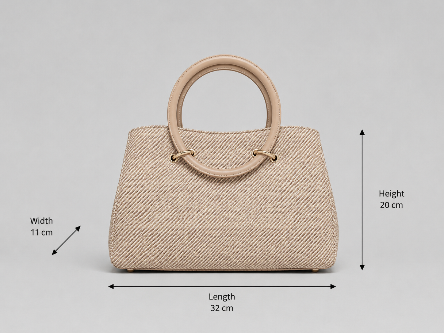 VL Riviera Luxury Woven Handbag | Premium Beige Top-Handle Tote