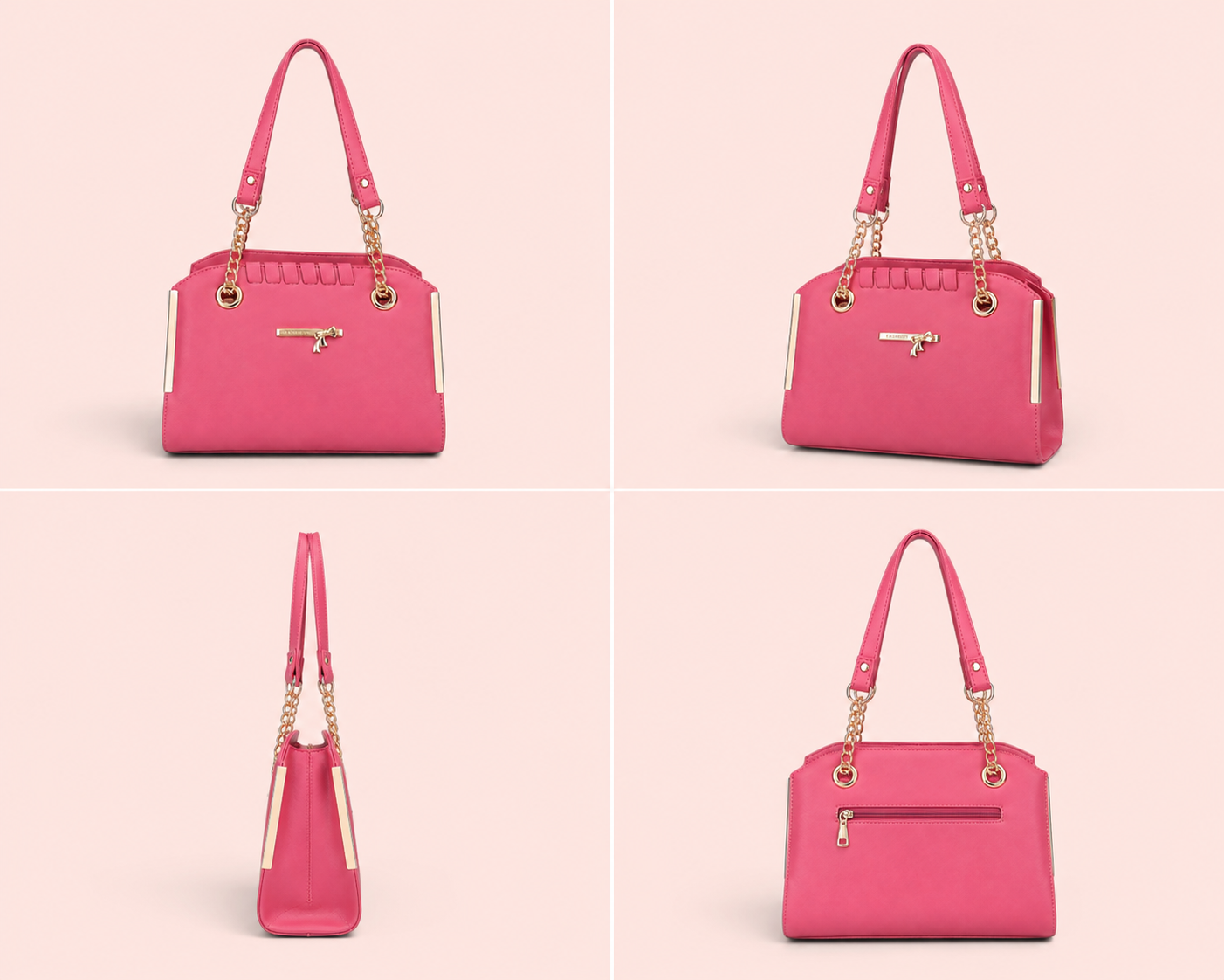 VL Rosmira Luxury Shoulder Bag | Premium Mauve Pink Chain-Strap Satchel