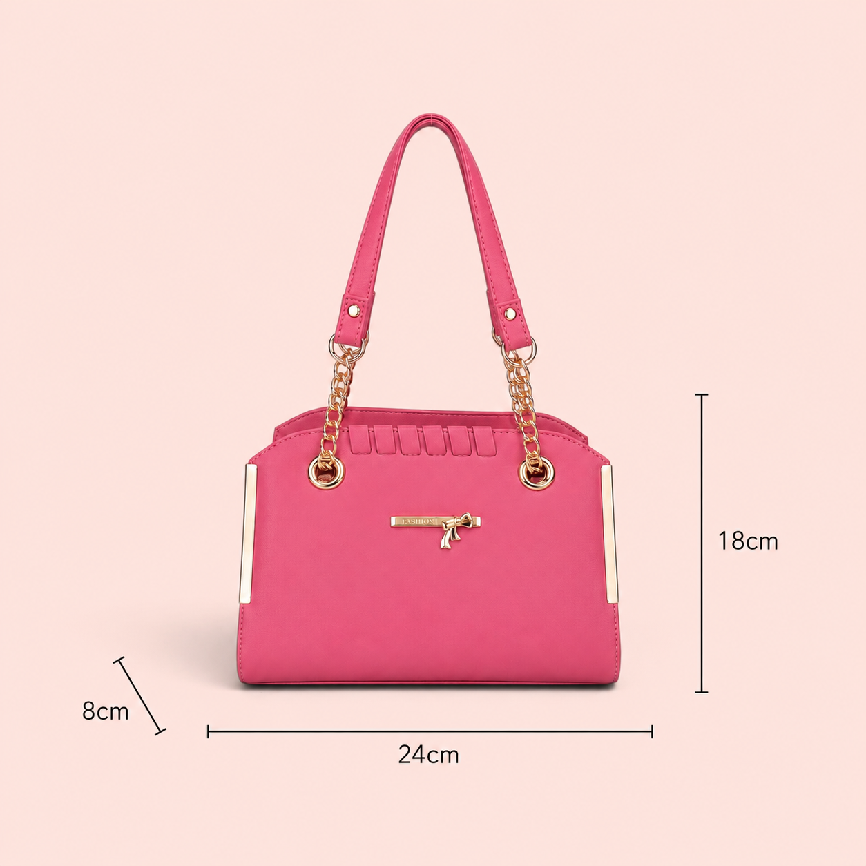 VL Rosmira Luxury Shoulder Bag | Premium Mauve Pink Chain-Strap Satchel