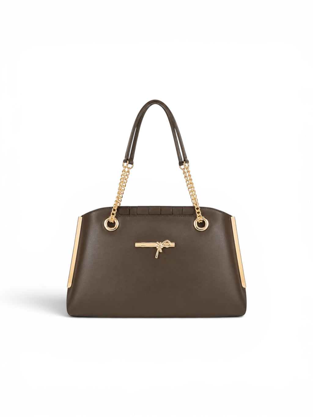 VL Aurevon Luxury Shoulder Bag | Premium Taupe Tote with Gold Hardware Accent