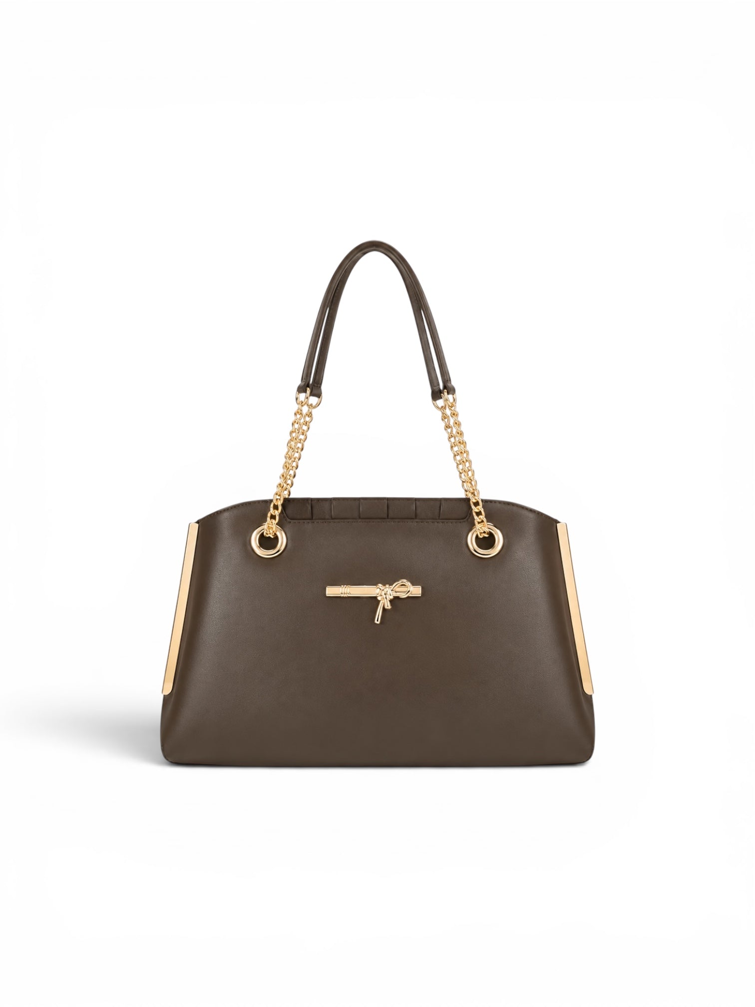 VL Aurevon Luxury Shoulder Bag | Premium Taupe Tote with Gold Hardware Accent
