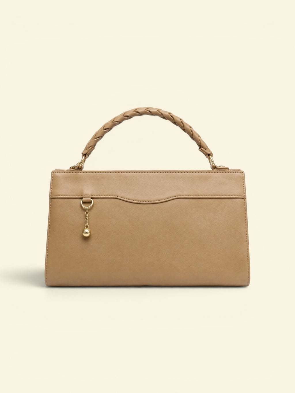 VL Soraya Luxury Top-Handle Bag | Premium Beige Braided Handle Satchel