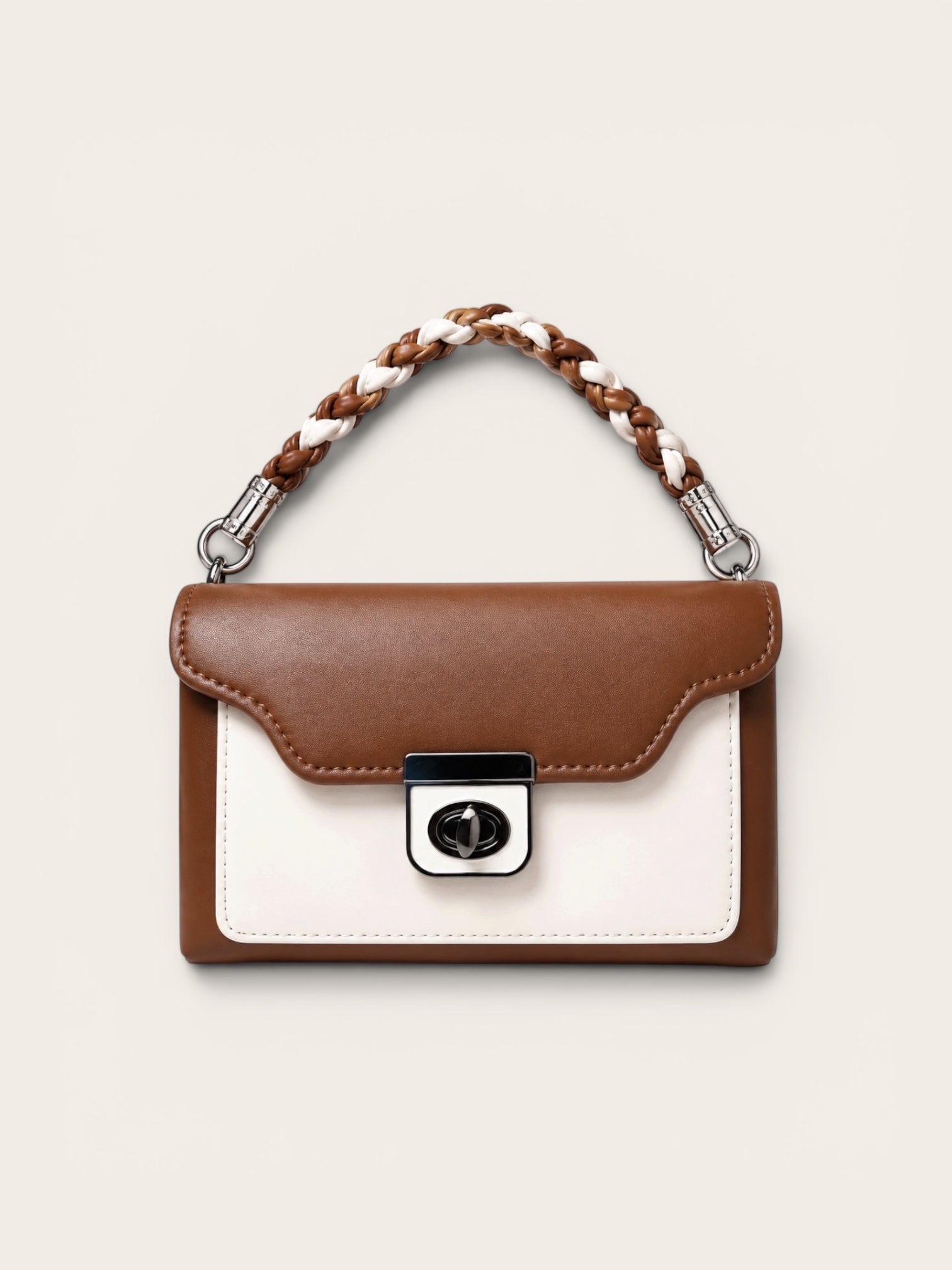 VL Mocha Muse Luxury Crossbody Bag | Premium Braided Handle Handbag