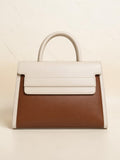 VL Velmora Luxury Satchel Bag | Premium Two-Tone Cream & Brown Top-Handle Handbag