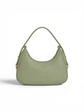 VL Thalassa Luxury Crescent Bag | Premium Sage Green Pebbled Leather Shoulder Bag