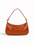 VL Ambre Premium Croc-Embossed Shoulder Bag