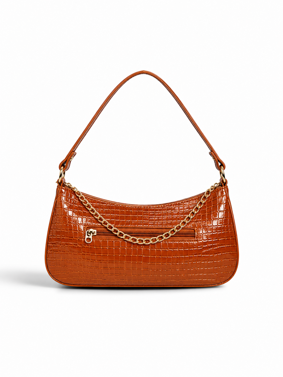 VL Ambre Premium Croc-Embossed Shoulder Bag