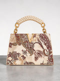 VL Elysia Vintage Paisley Top Handle Bag | Cream & Burgundy